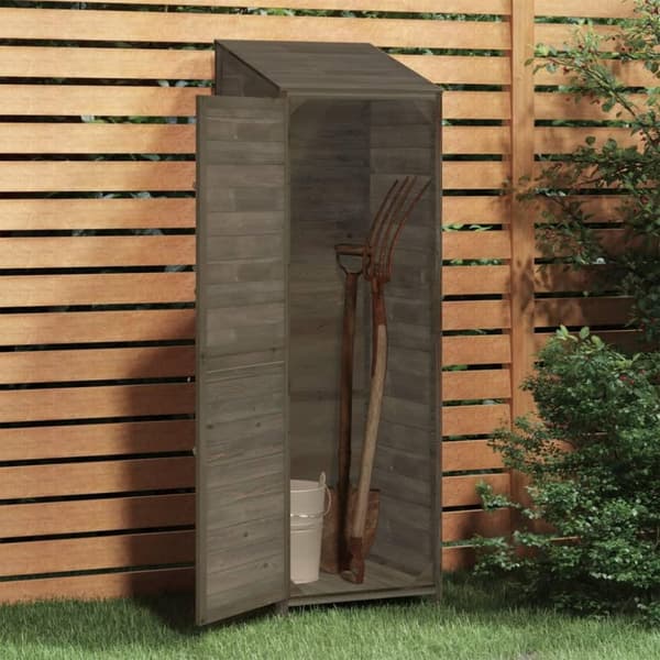 vidaXL Hageskur antrasitt 55x52x174,5 cm heltre gran