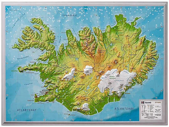 GEORELIEF - ISLANDE EN RELIEF 42 X 30