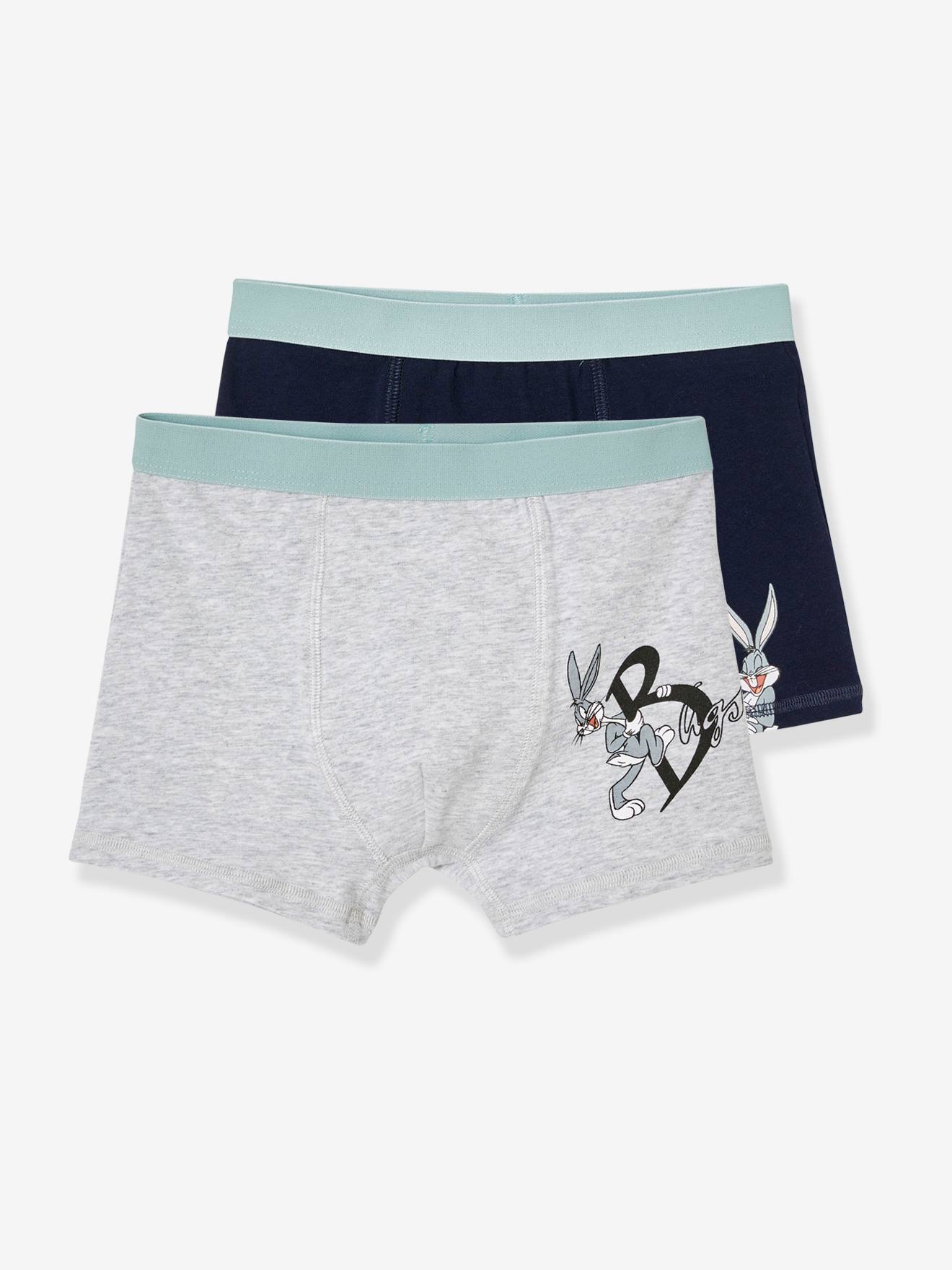 Pacote com 2 cuecas boxer lisas cinza claro dos Looney Tunes®