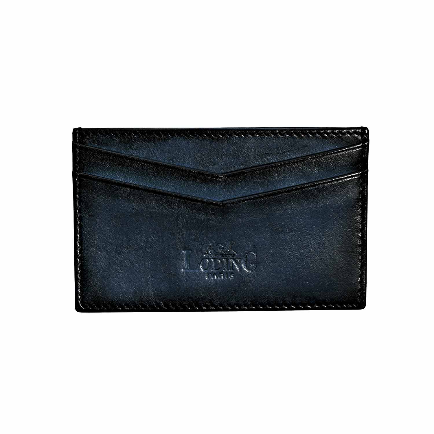 Porte-carte en cuir bleu