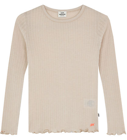 Mads N?rgaard Bluse - Rib - Trudy - Oatmeal Melange