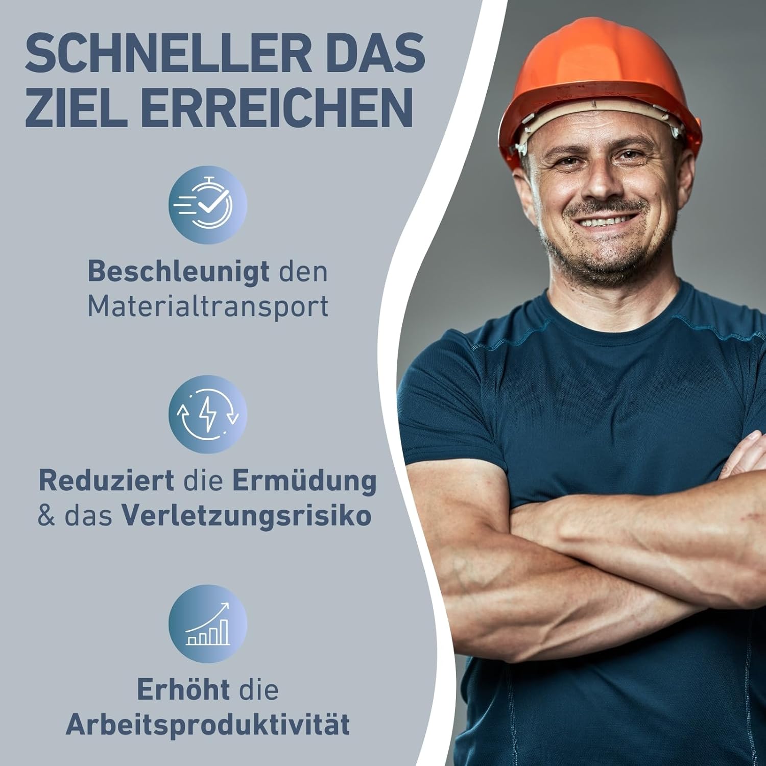Elektrische Schubkarre mit Akku I 80L Mulde I 150kg Traglast I 500W I 40V Li-ion mit 6000mAh