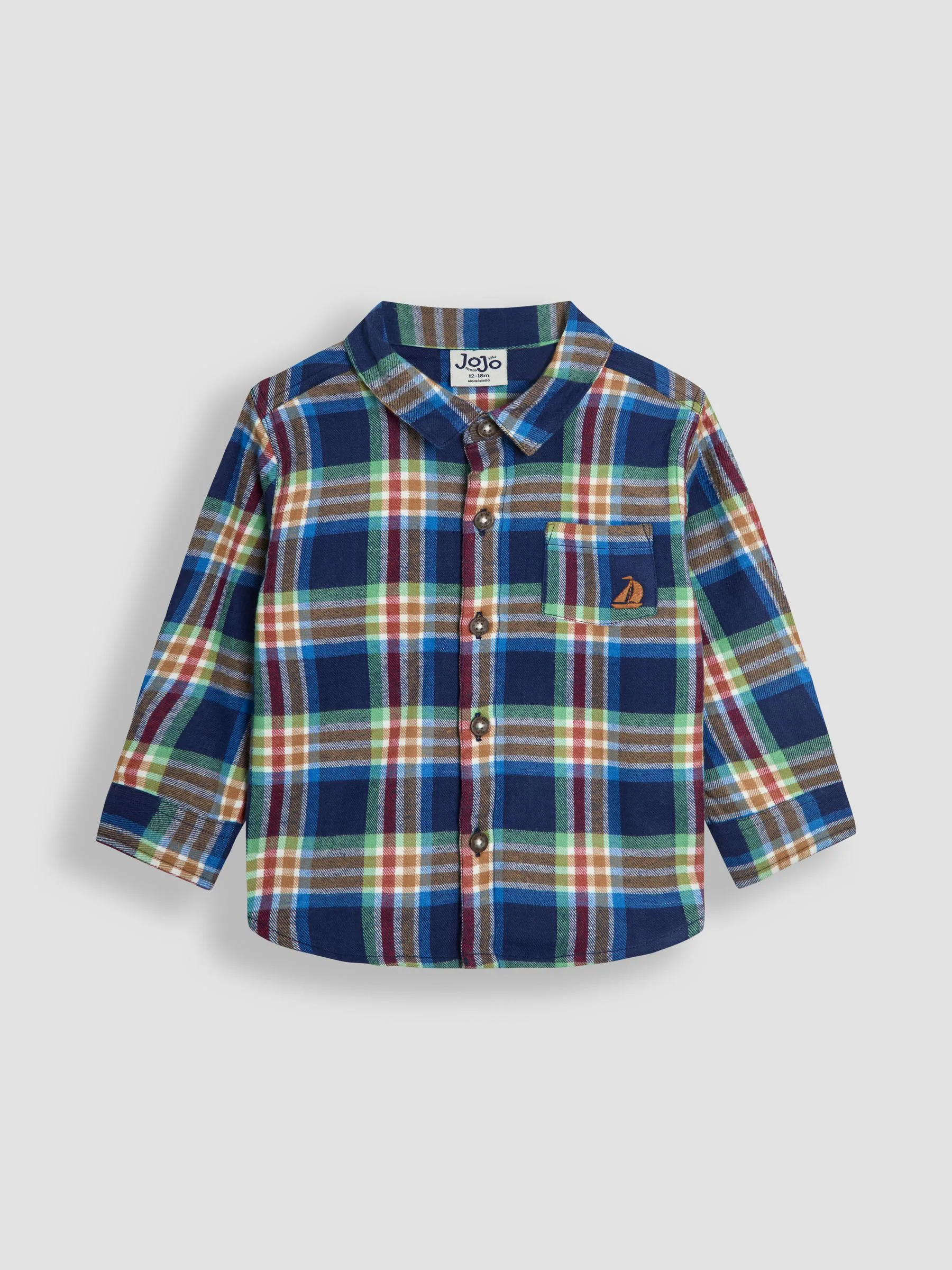 Marineblauw geruit - JoJo Maman Bébé Brushed Shirt