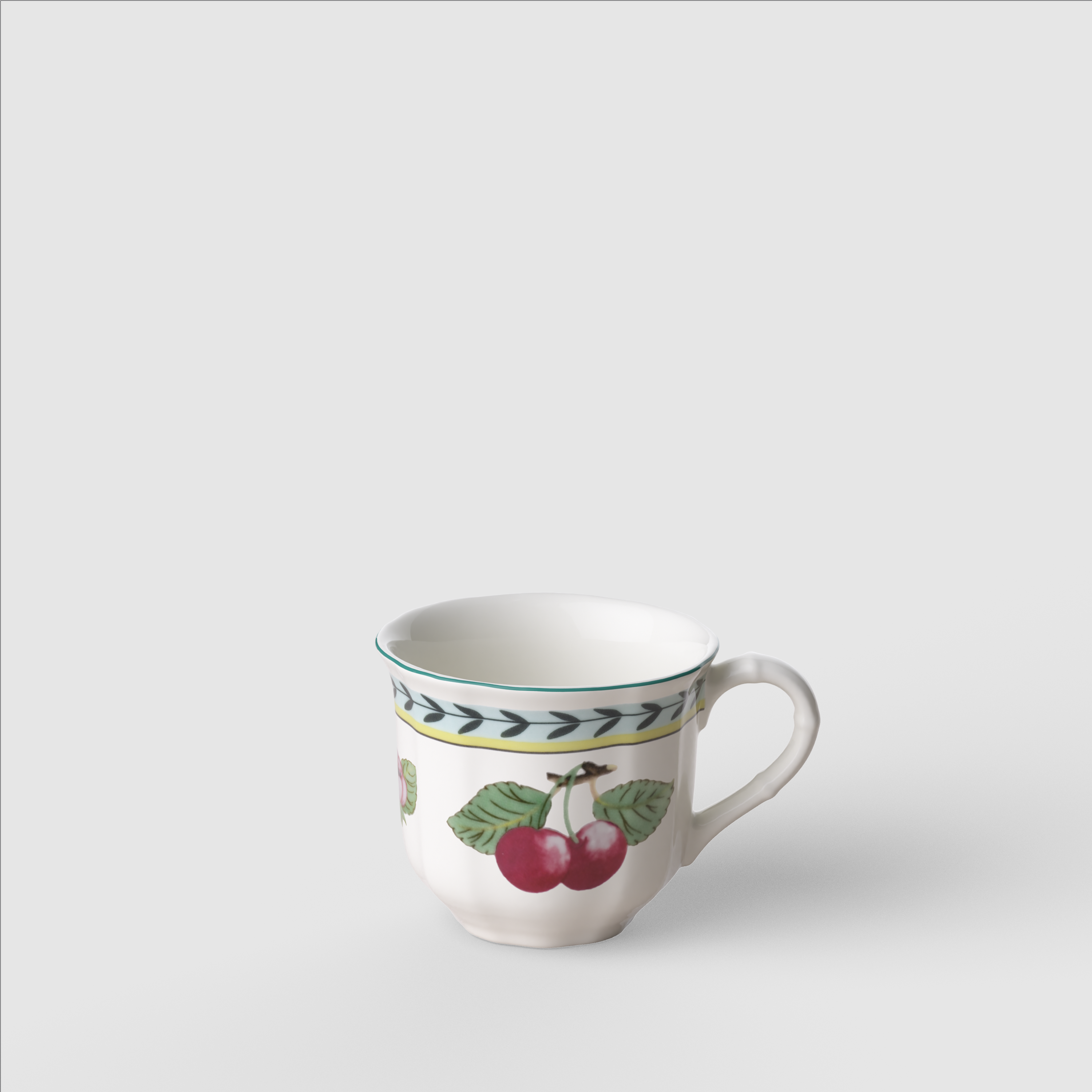 French Garden Espresso cup Multi-colored, 2.8 oz, Premium Porcelain