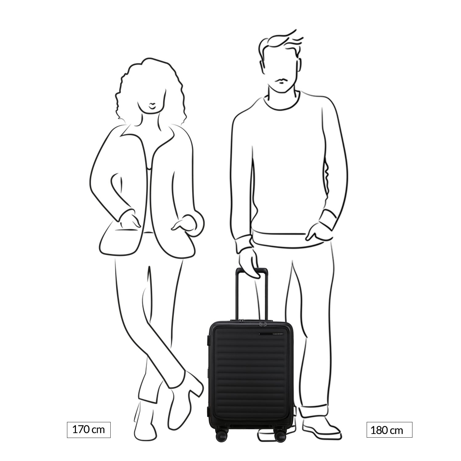 Samsonite Restackd Spinner 55 EXP Easy Acces black
