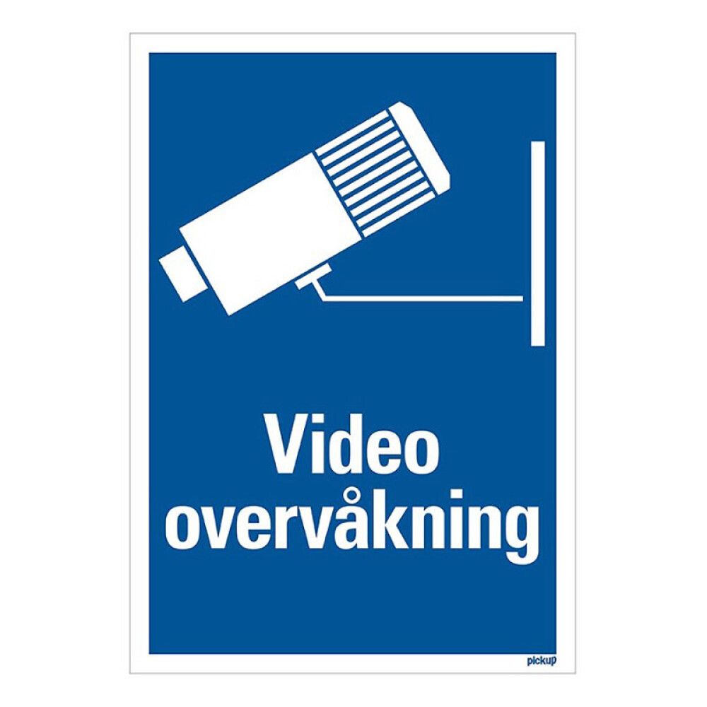 SKILT PICKUP VIDEOOVERVÅKNING33 X 23 CM