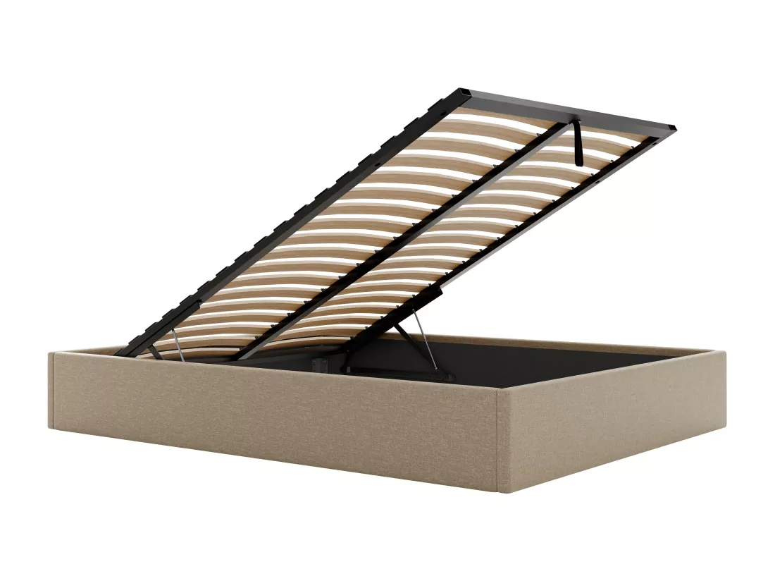 Sommier coffre 140 x 190 cm en tissu - Taupe - PONTOS de YSMÉE