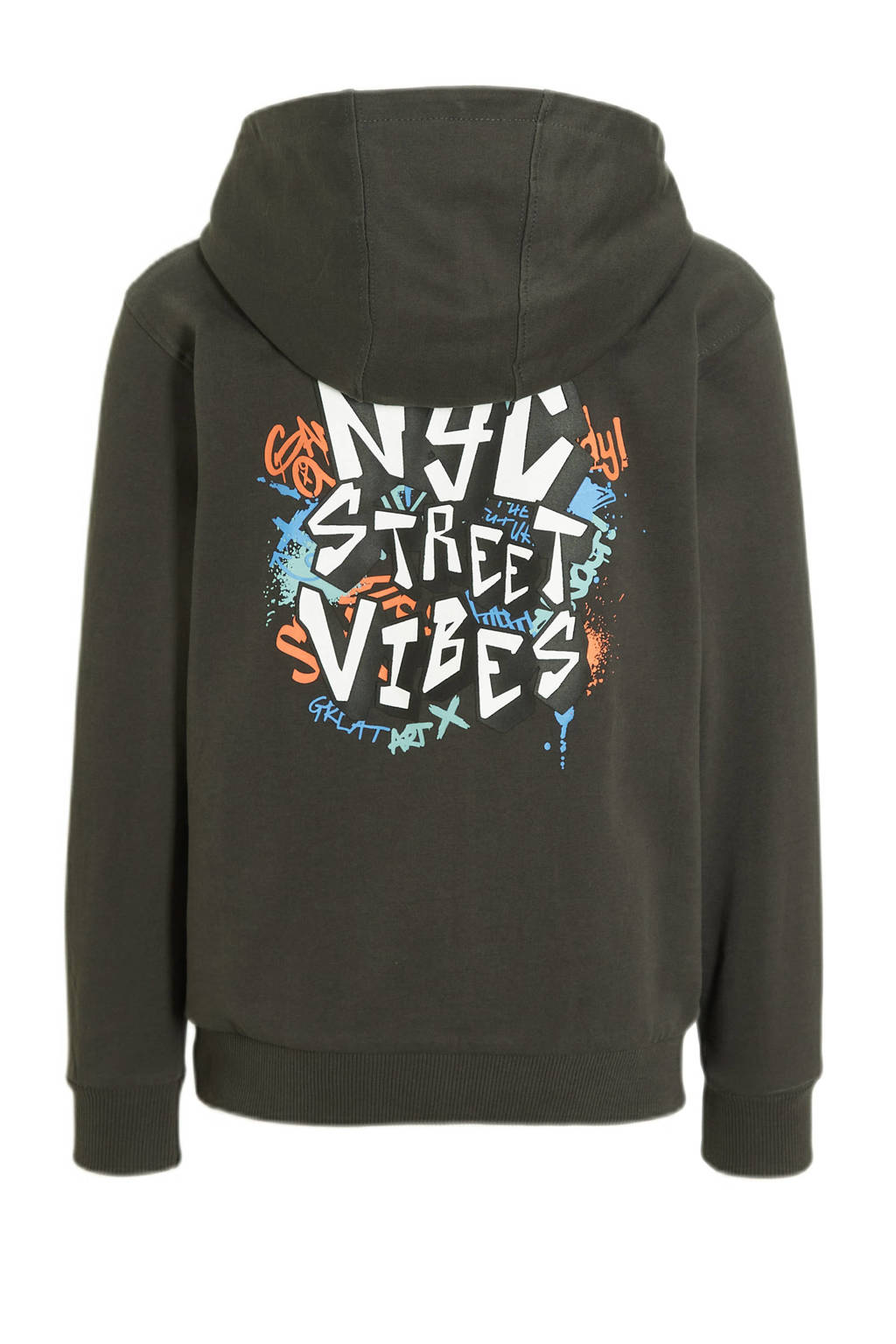 Orange Stars longsleeve Pavan met tekstopdruk donkergrijs