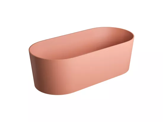 baignoire îlot OMNIRES OVO M+ 160X75 CM couleur : rose finition : matbonde et siphon inclus