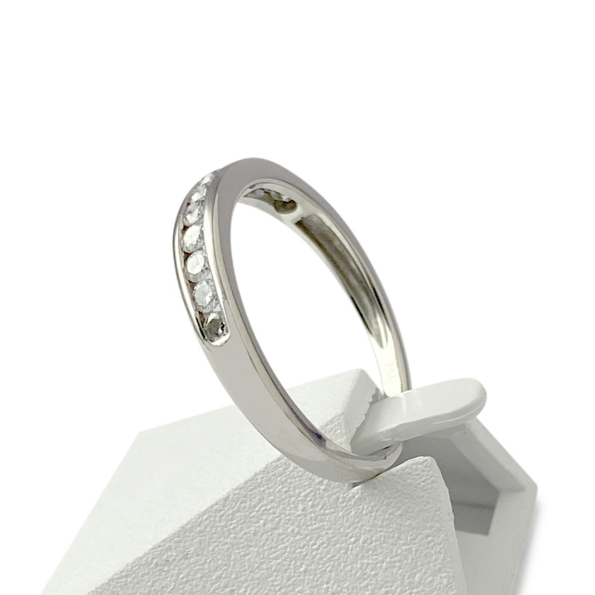 Bague d'occasion or 750 blanc diamants