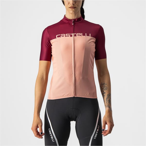 Maillot vélo CASTELLI VELOCISSIMA PECHE/BORDEAUX