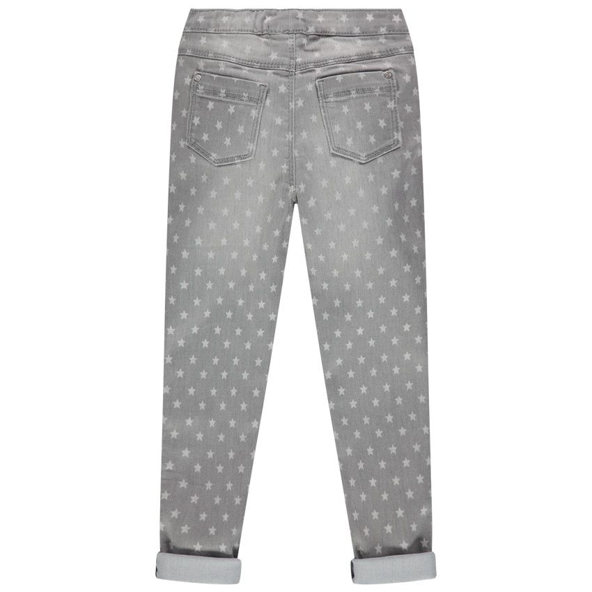 Jegging effet used à étoiles all-over - Gris chiné