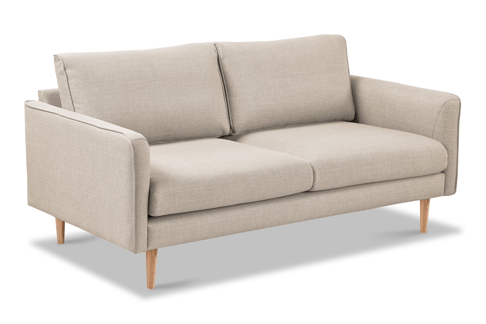 Lamar 2,5-seter Tekstil Bjorn 24 Beige med mørke eike ben