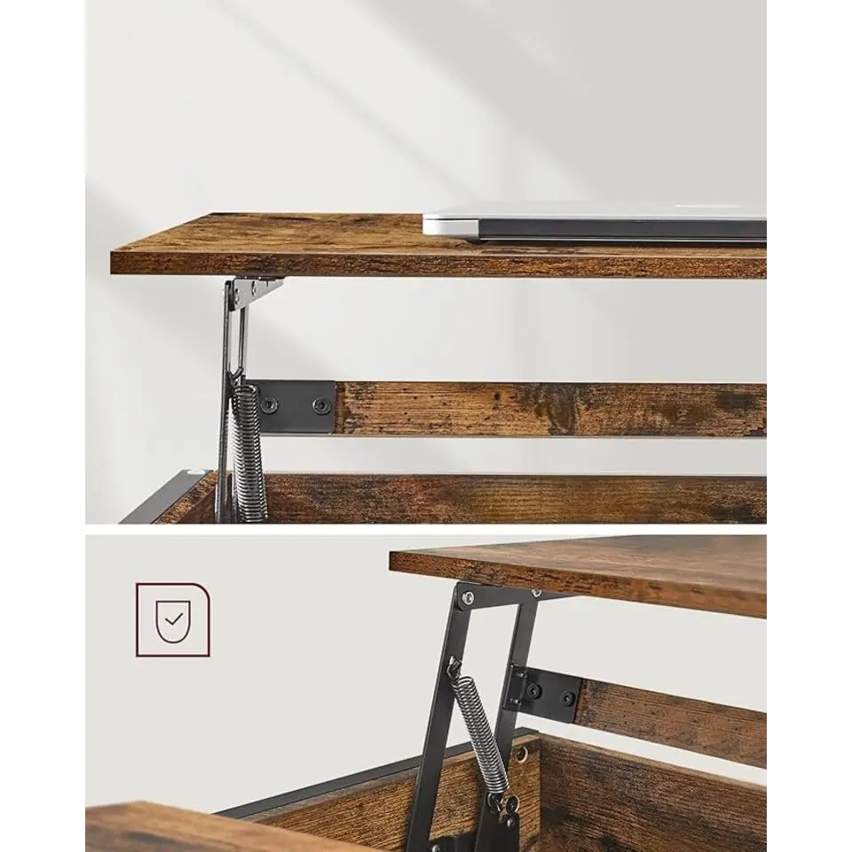 Koffietafel, salontafel met hefblad voor in de woonkamer