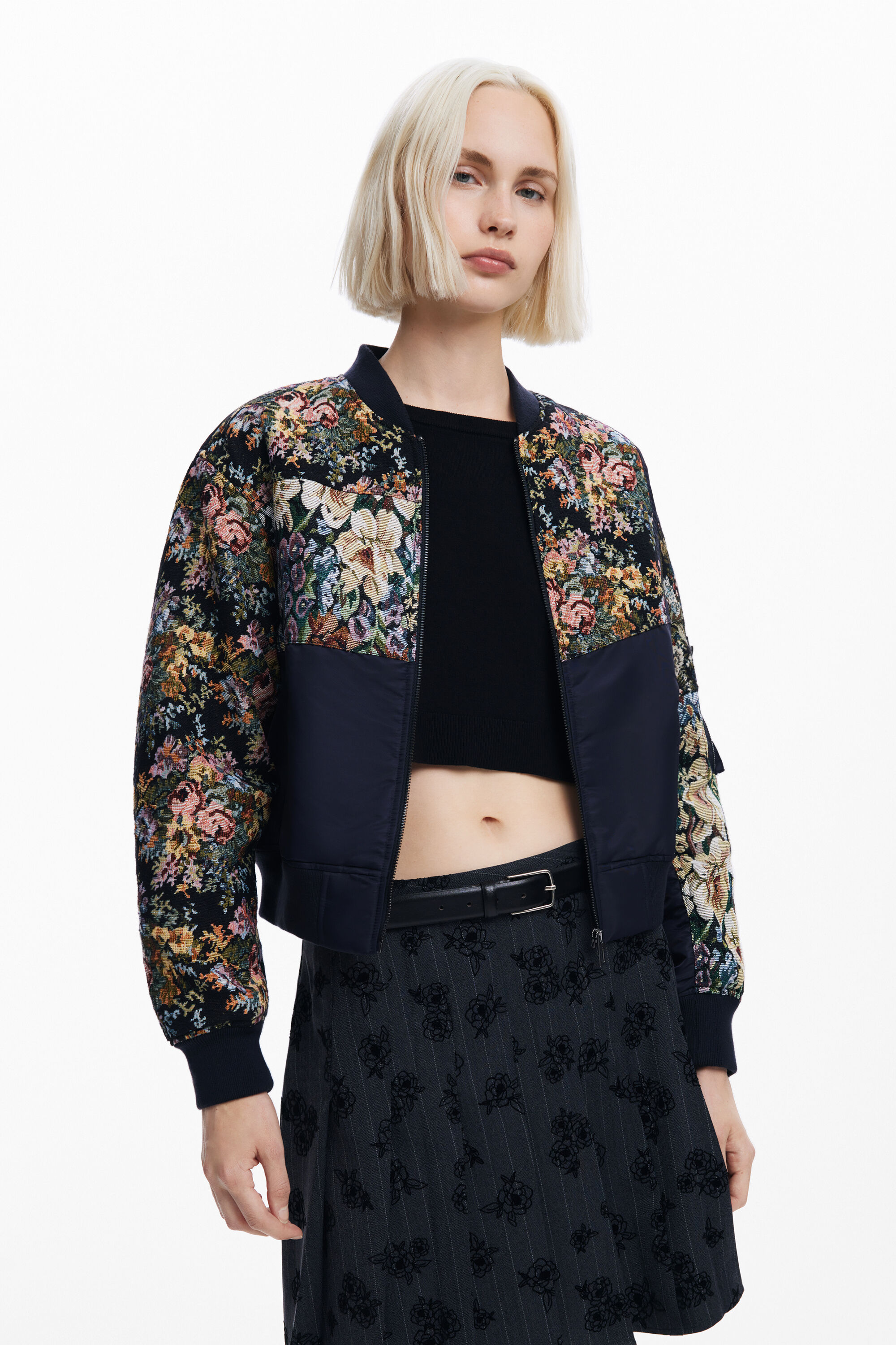 Jaqueta bomber estampada