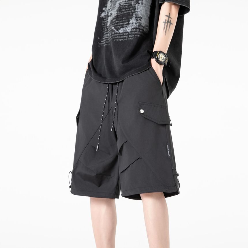 Cowpow - Mid Rise Plain Cargo Shorts