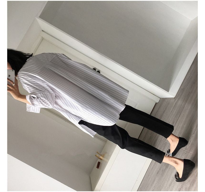 Inchioh - Hoge taille effen cropped broek