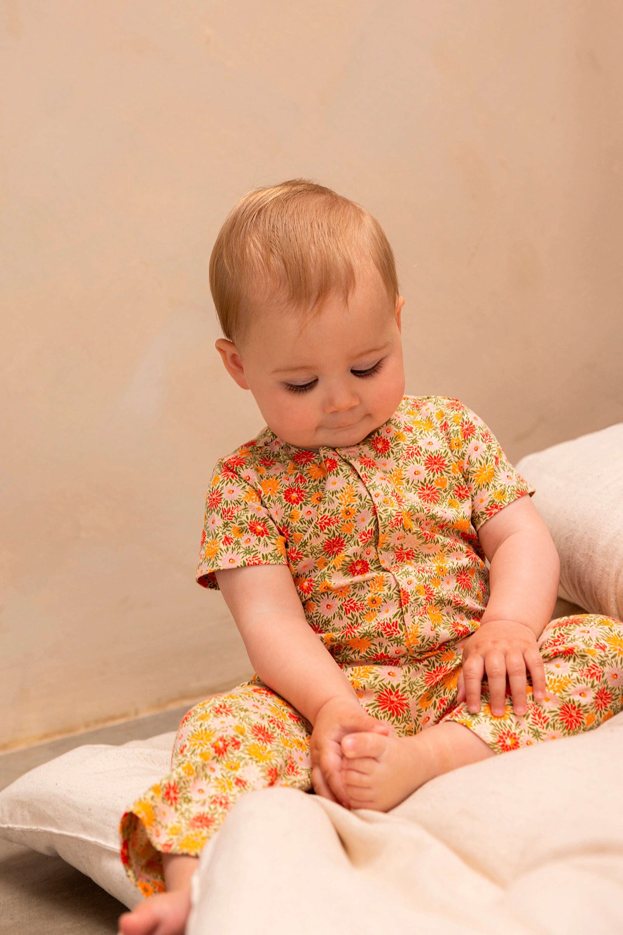 Noppies Baby Jumpsuit Millcreek Floral pattern Orange