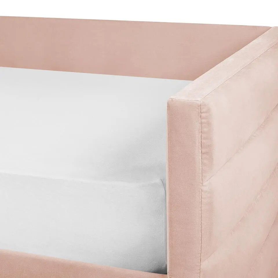 MARRAY - Slaapbank - Roze - 90 x 200 cm - Fluweel