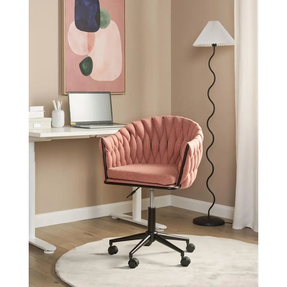 LUCIA - Bureaustoel - Roze - Polyester