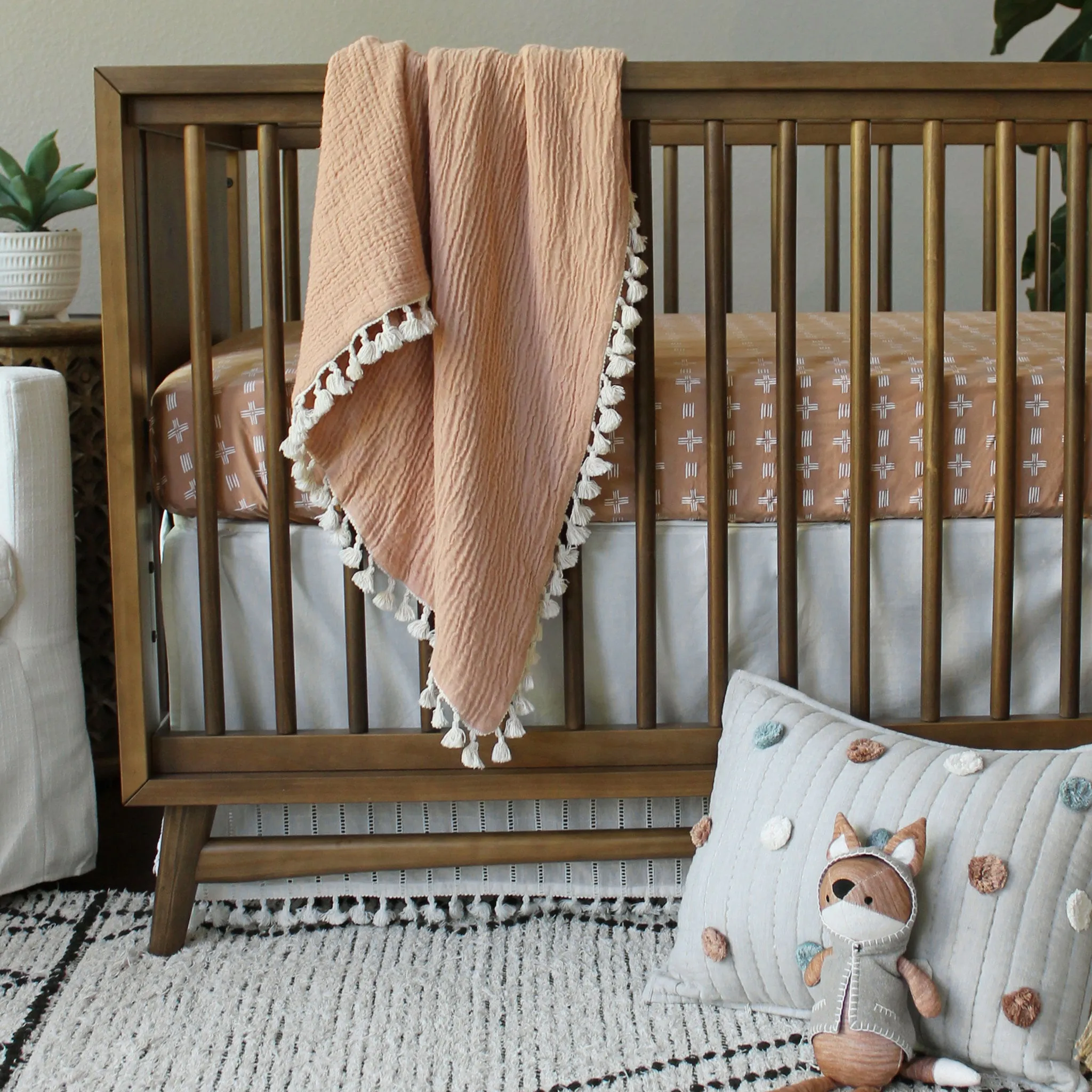Crane Couverture Mousseline Rose