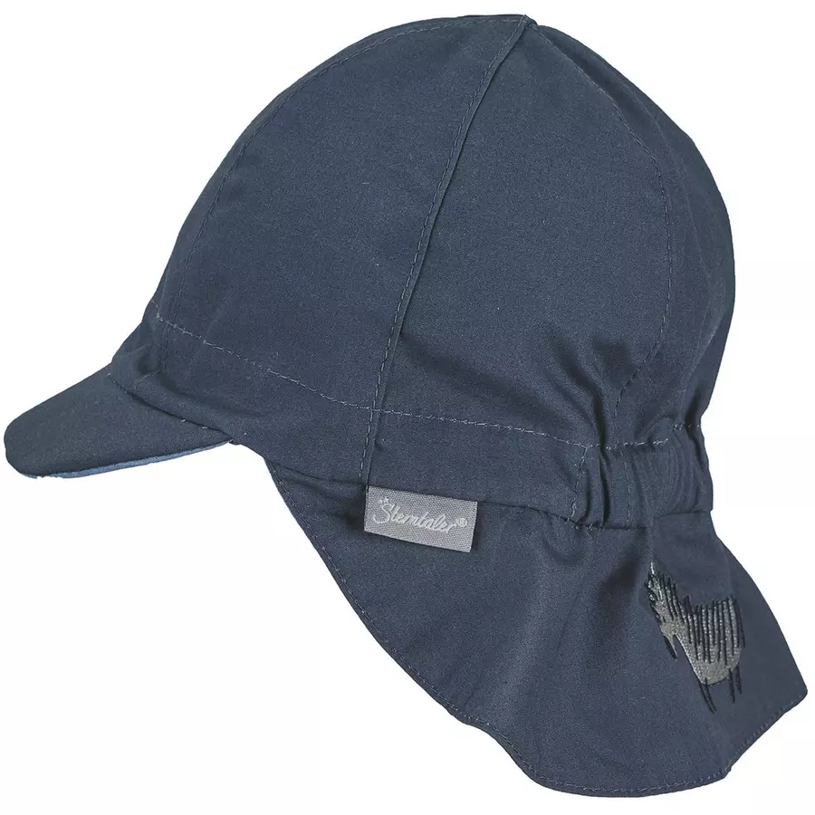Sterntaler Wende-Schirmmütze mit Nackenschutz blau