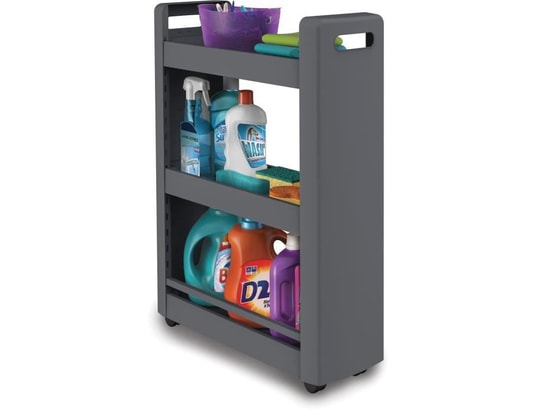 EDA PLASTIQUE - Mobilo desserte - 3 etageres de rangement modulables - roule...