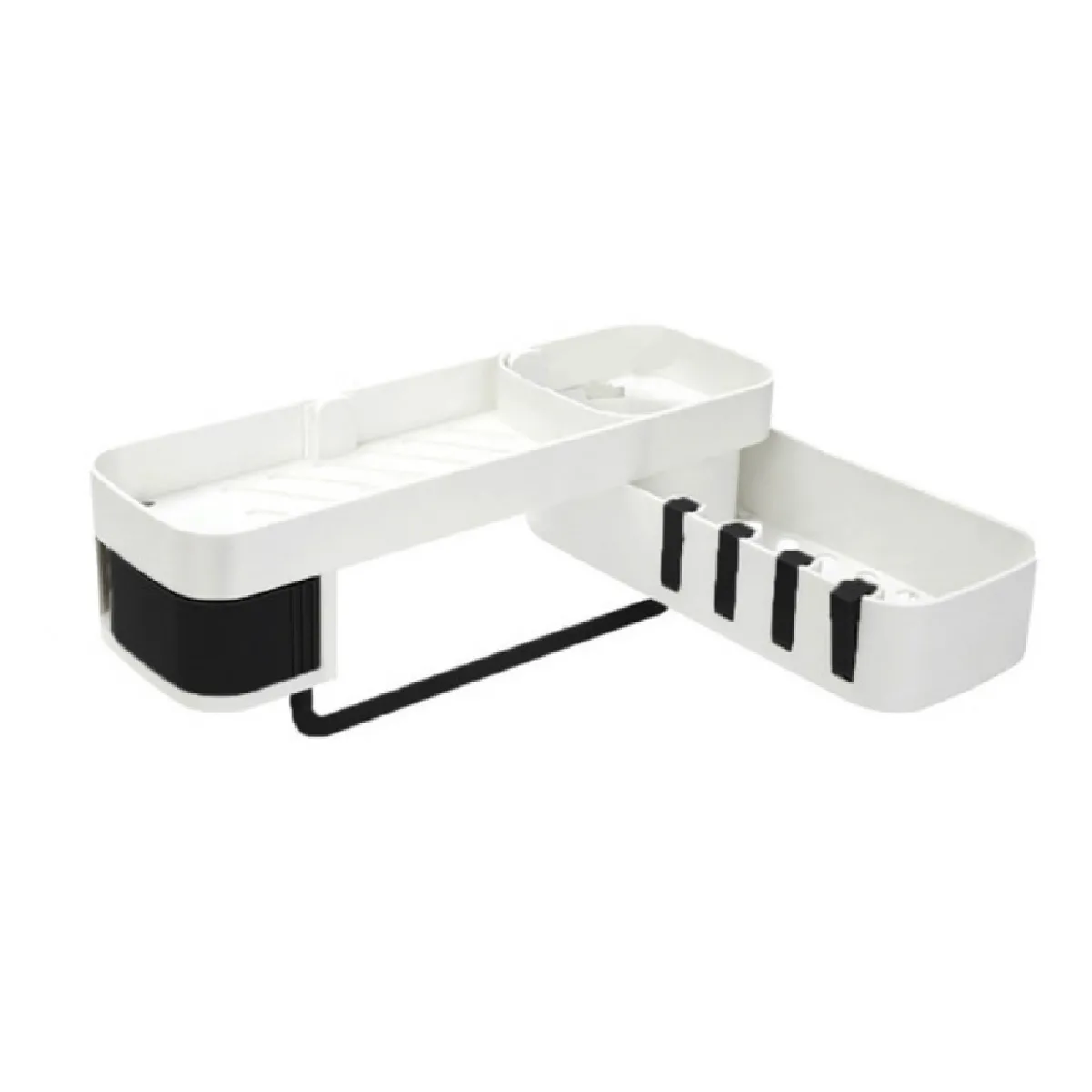 Wewoo Étagère Douche Rotative Noir Sans Soudure