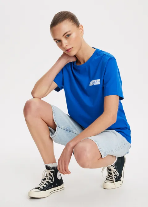 T-shirt met print limited edition blauw (BLW.K)