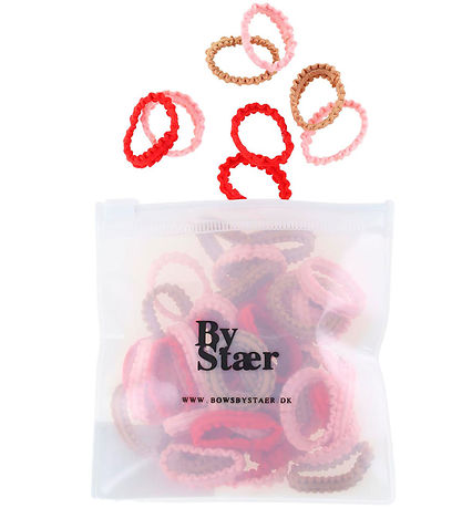 By Stær Haargummis - Mini - 50 st. - Rot/Braun/Rosa