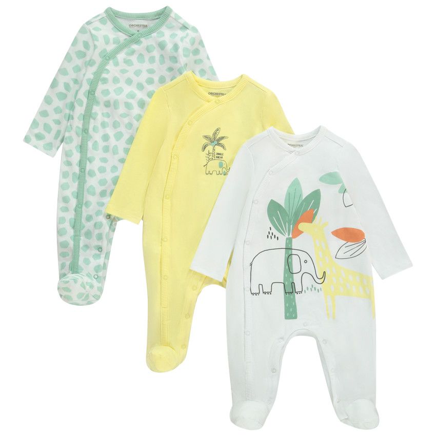 Lot de 3 dors-bien fantaisie pour bébé garçon avec ouvertures différentes selon l'âge - Blanc