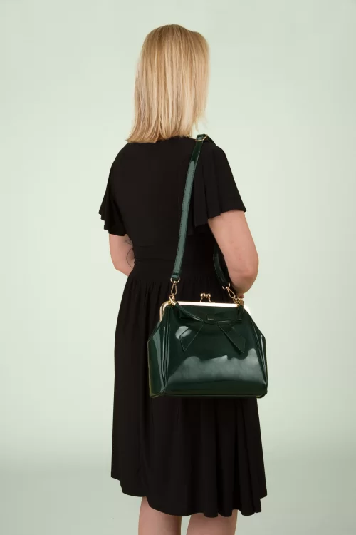 Banned Retro American Vintage Patent handtas in groen