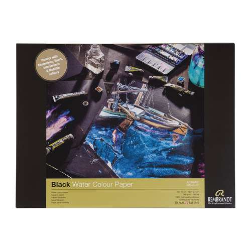 Talens REMBRANDT schwarzer Aquarellblock