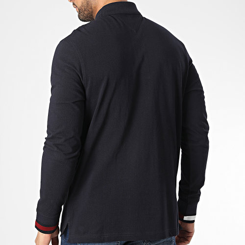 Polo Manches Longues Flag Cuff Chest Logo 9527 Bleu Marine