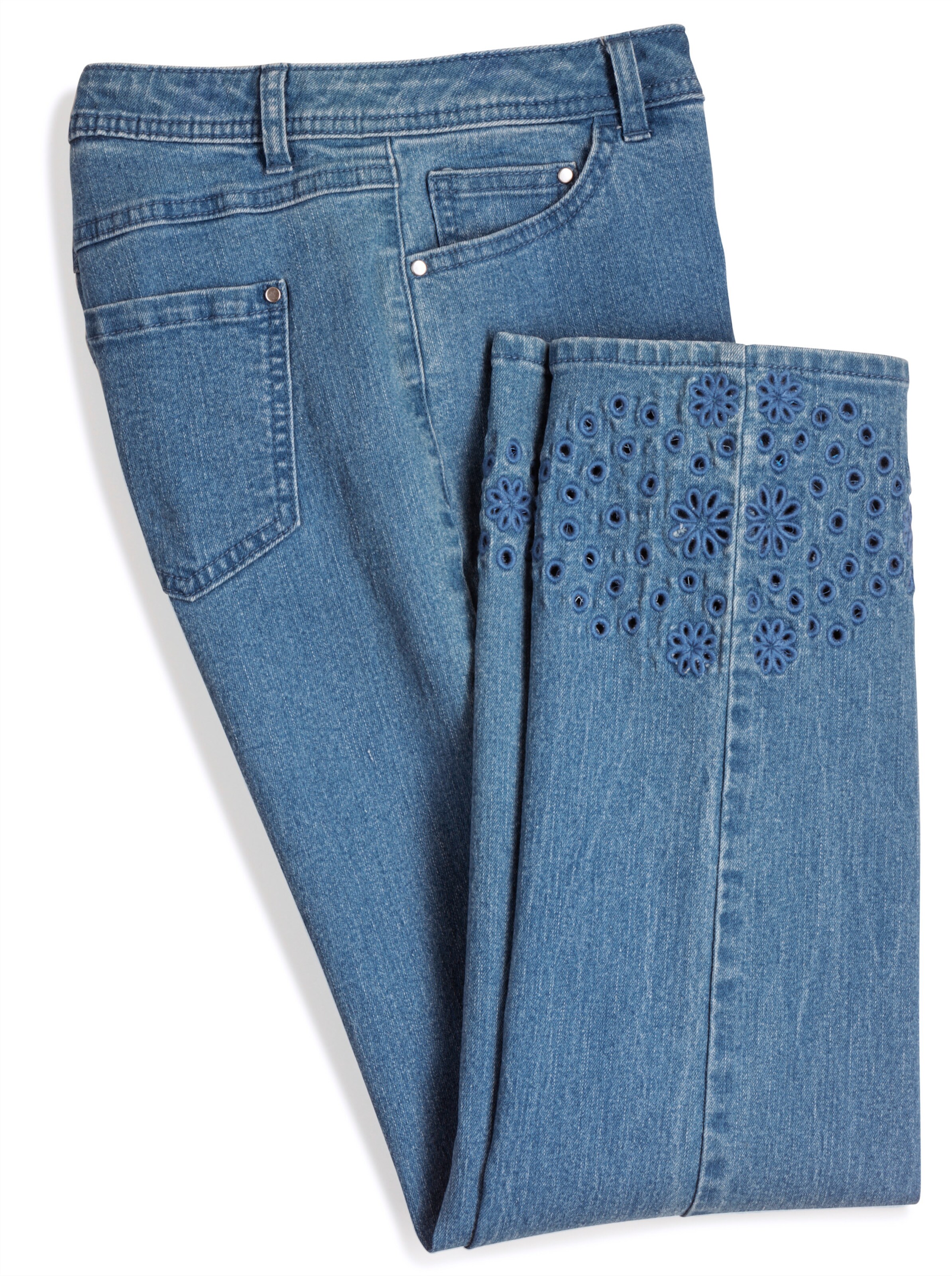 7/8-Jeans in blue-bleached
