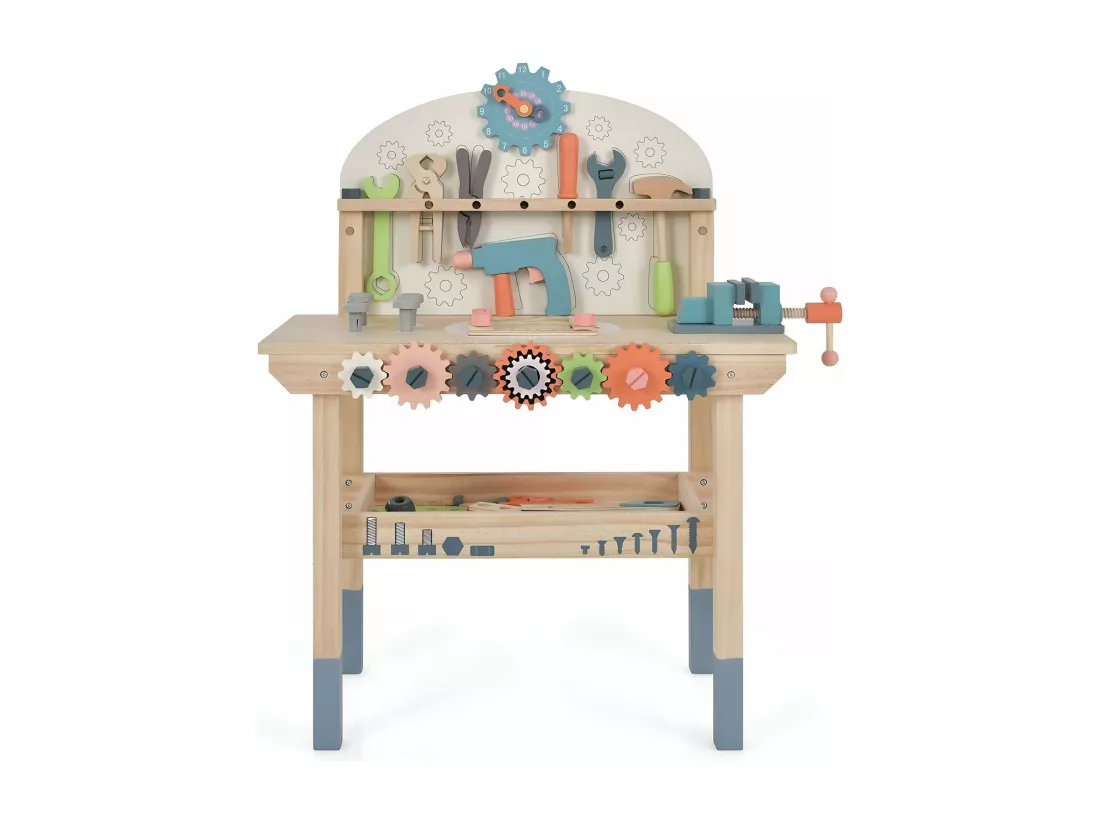Jeu de Banc à Outils pour Enfants Bacaba À partir de 3 ans Bois Multicolore 79,5x59,5x29,5