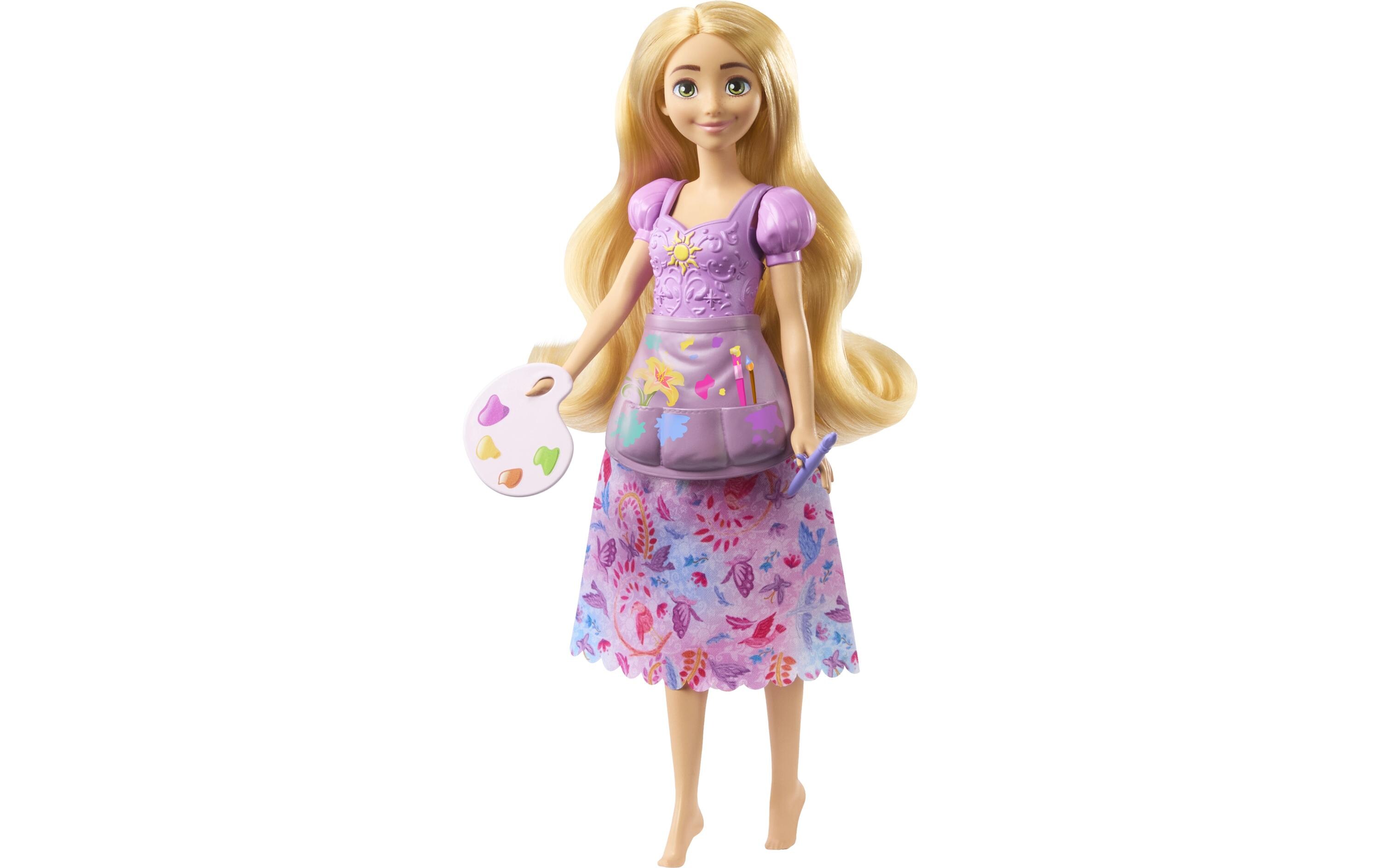 Spielset 2-in-1-Geschichten Rapunzel-ModepuppePuppe mit 2 Oberteilen zum Anklipsen, 2 Röcken und 9 Accessoires