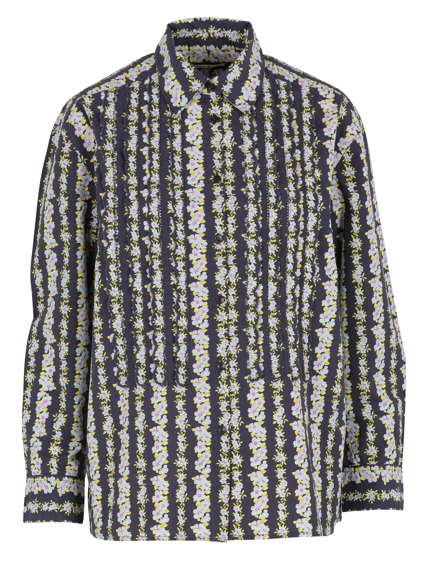 PMYCENES - Chemise col classique imprimée en coton | Bleu
