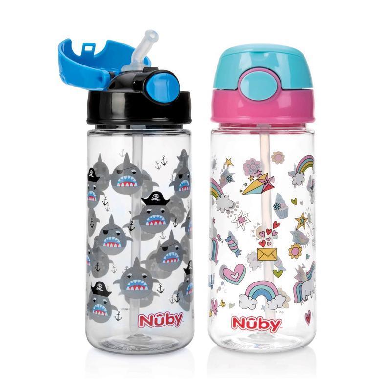 Nûby Beker met Zacht Rietje Drukknop 4+ Jaar 530 ML
