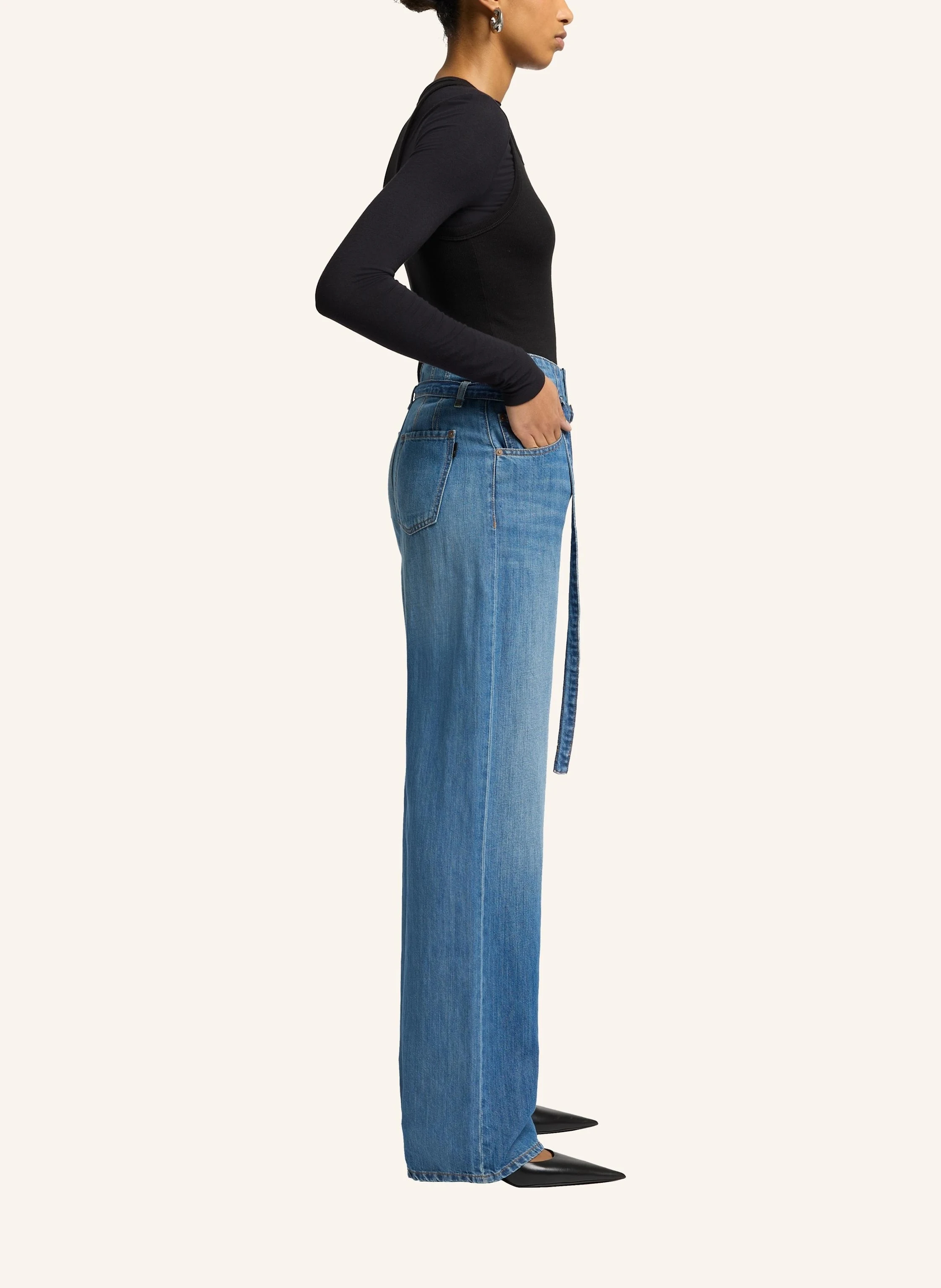 7 for all mankind Wide Leg Jeans mit Leinen
