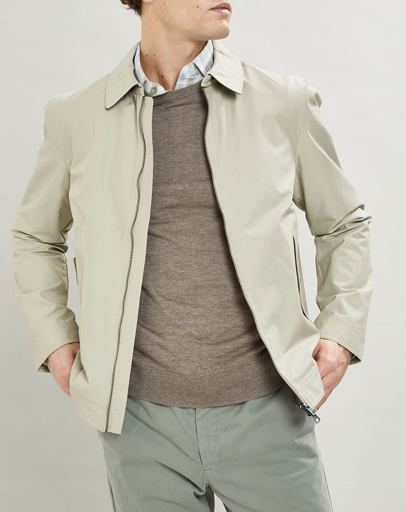 Hackett London Blouson en toile unie beige