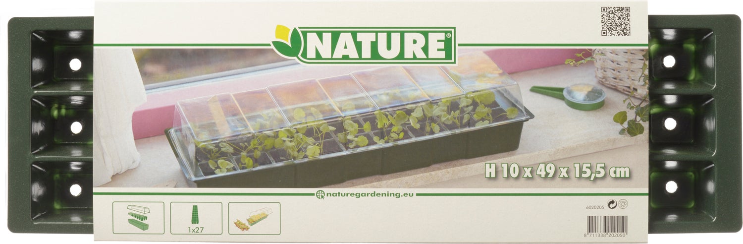 Nature vensterbankbroeikasje 49x15,5x10cm