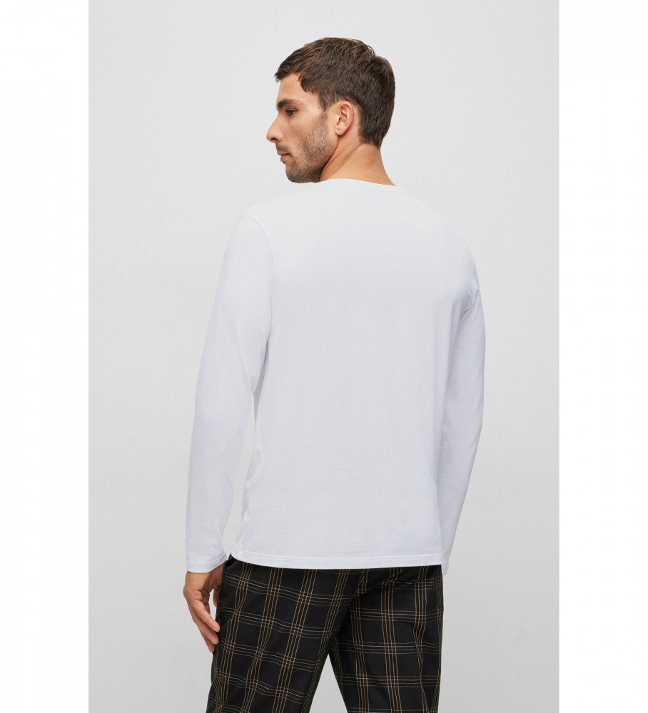 Camiseta BOSS branca com logotipo bordado