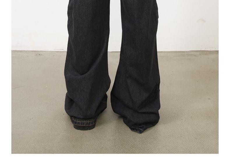 pinkdropper - Mid Rise Washed Wide Leg Jeans
