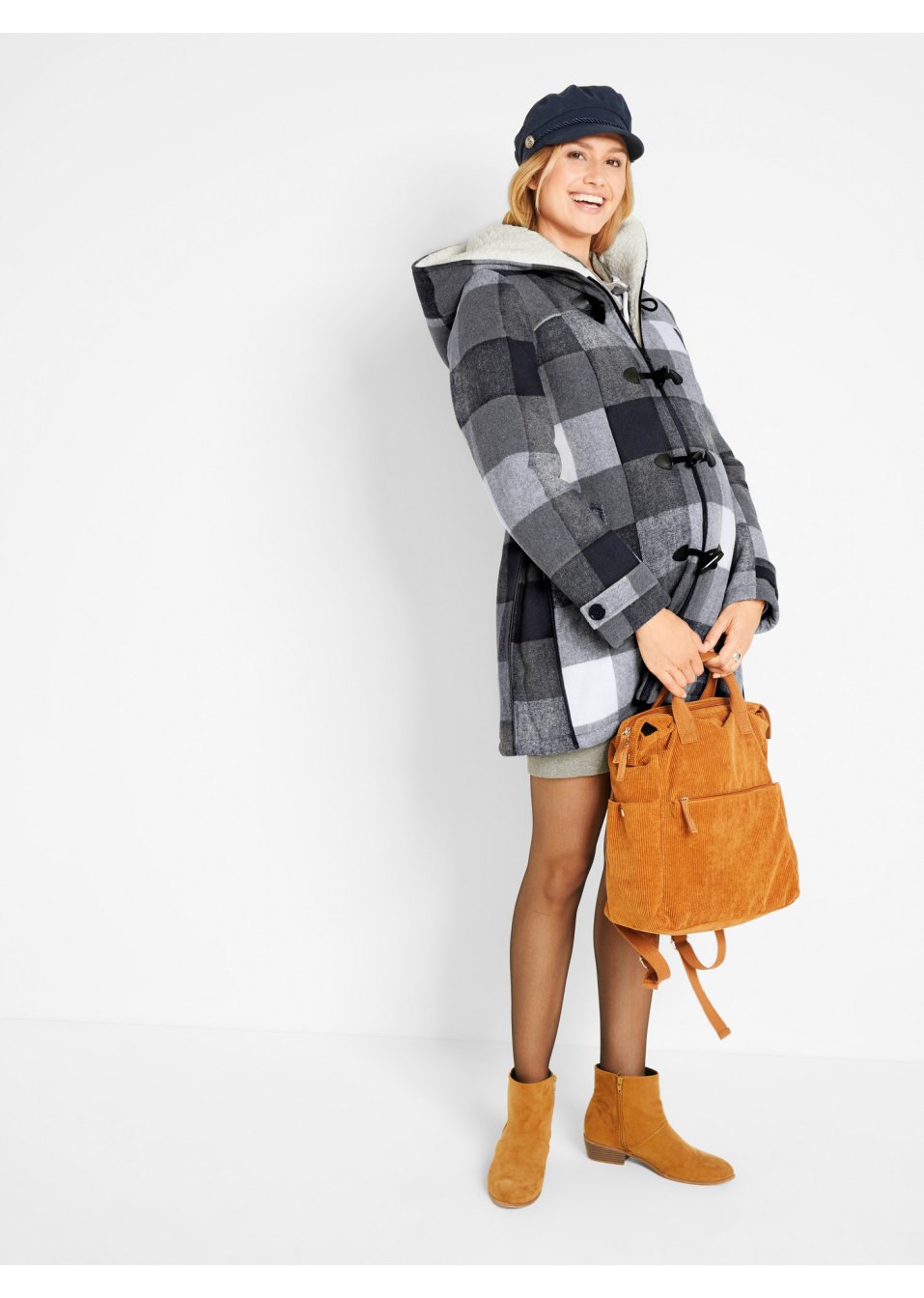 Veste de grossesse et de portage en laine avec doublure peluche