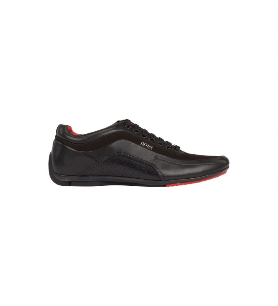 Tênis de couro BOSS HB Racing preto