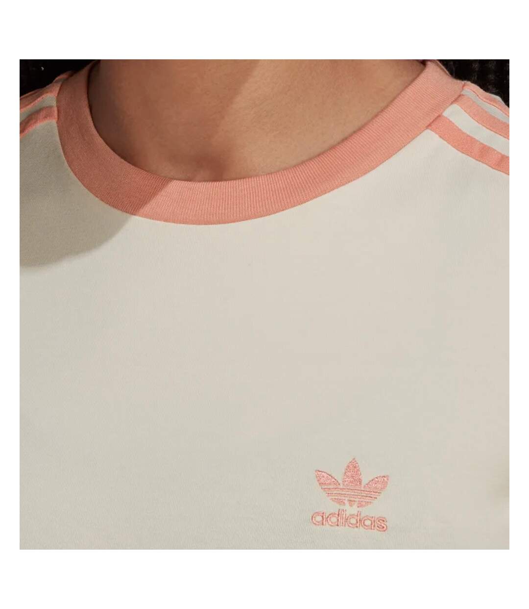T-shirt écu/corail Femme Adidas Trefoil