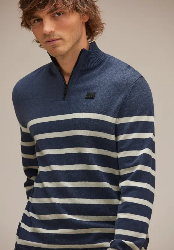 Troyer mit Streifenmuster - cosy blue ink