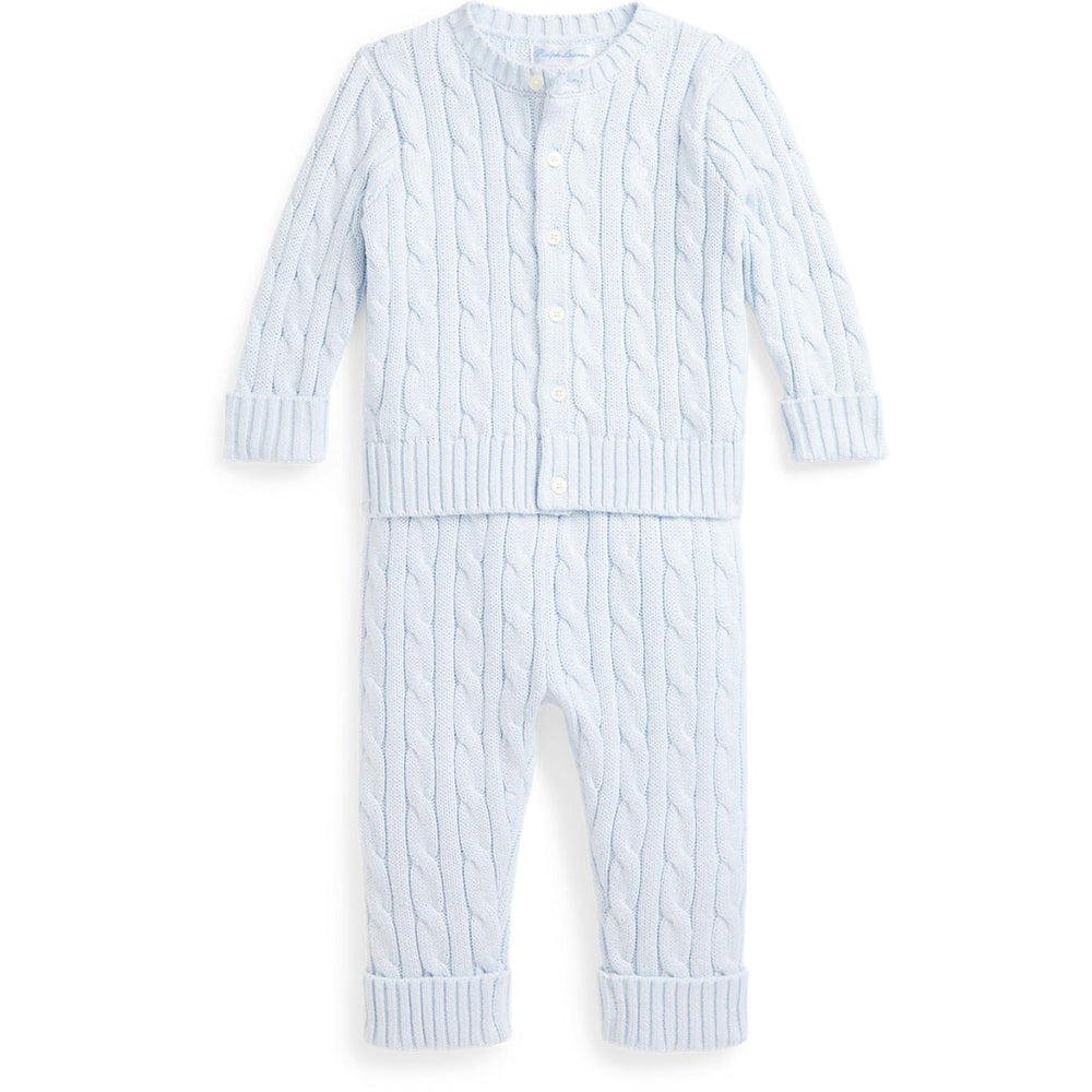 Køb Ralph Lauren Baby Pearl Blue Baby Boy Jumper Sæt