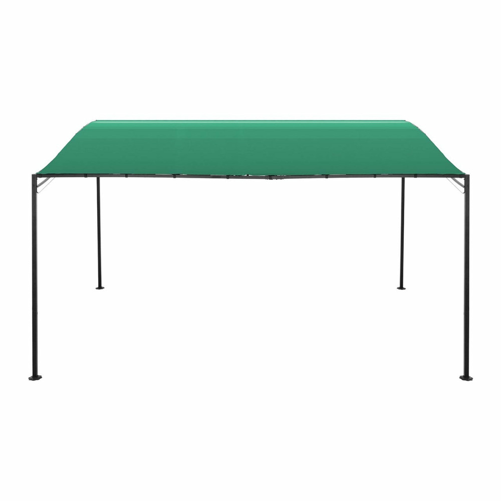 Pergola pavillon barnum tonnelle tente abri gazebo de jardin terrasse beige inclinée 3 x 4 m vert foncé